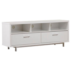White Bowdon TV Stand for TVs up to 65" Modern or Contemporary Aesthetics