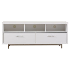 White Bowdon TV Stand for TVs up to 65" Modern or Contemporary Aesthetics