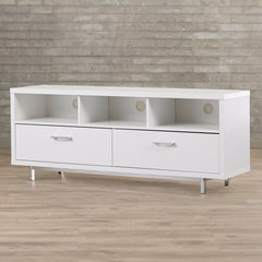 White Bowdon TV Stand for TVs up to 65" Modern or Contemporary Aesthetics