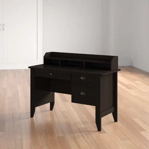 Espresso Braesen Executive Desk with Hutch Crafted from Manufactured Wood
