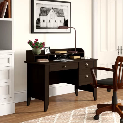 Espresso Braesen Executive Desk with Hutch Crafted from Manufactured Wood