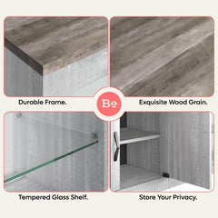 White Wash Brandenburg TV Stand for TVs up to 75" Crafted from Engineered Wood