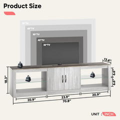 White Wash Brandenburg TV Stand for TVs up to 75" Crafted from Engineered Wood
