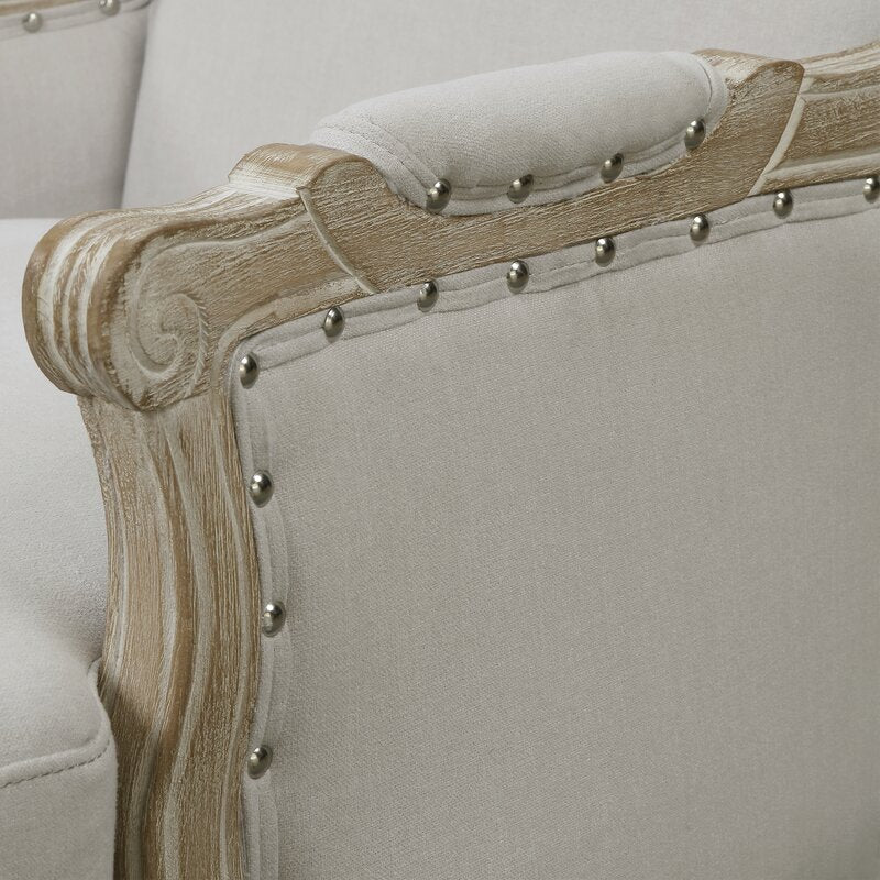Bransford 29'' Wide Armchair Gray Wood finish for Antique Appeal