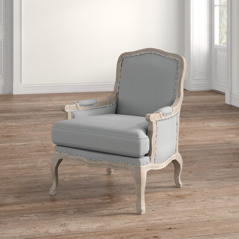 Bransford 29'' Wide Armchair Gray Wood finish for Antique Appeal