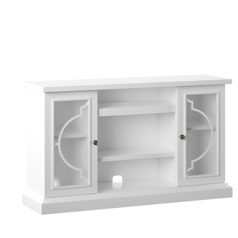 White Braydon TV Stand for TVs up to 60" Engineered Wood and Showcases