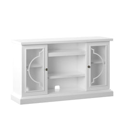 White Braydon TV Stand for TVs up to 60" Engineered Wood and Showcases