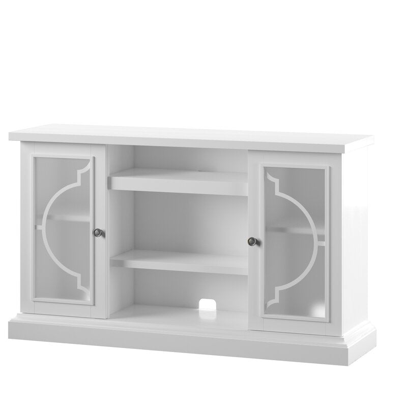 White Braydon TV Stand for TVs up to 60" Engineered Wood and Showcases
