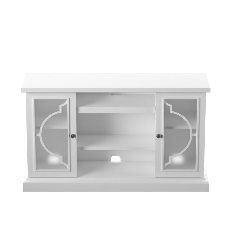 White Braydon TV Stand for TVs up to 60" Engineered Wood and Showcases