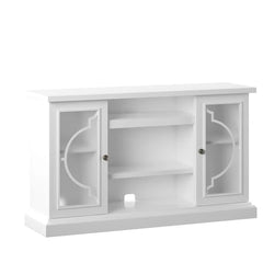 White TV Stand for TVs up to 60" with Adjustable Shelves Engineered Wood