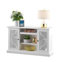White Braydon TV Stand for TVs up to 60" Engineered Wood and Showcases