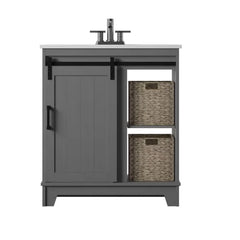 Braylen Sliding Barn Door 36" Single Bathroom Vanity Set Design [ Fully Assembled ]