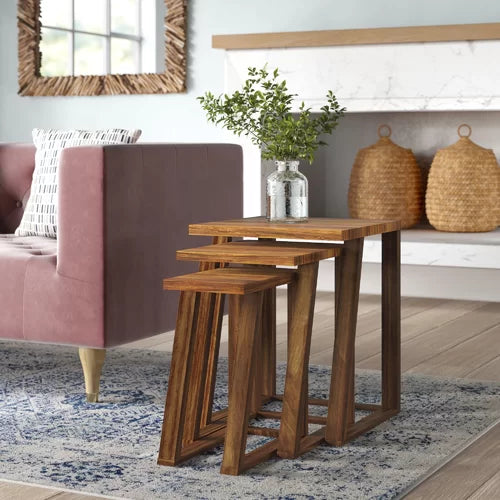 Bret 22'' Tall Sled Nesting Tables Bring Minimalist Modern Style To your Sofa’s Side