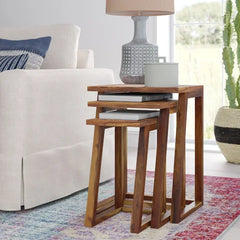 Bret 22'' Tall Sled Nesting Tables Bring Minimalist Modern Style To your Sofa’s Side