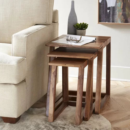Bret 22'' Tall Sled Nesting Tables Bring Minimalist Modern Style To your Sofa’s Side