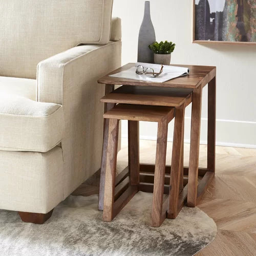 Bret 22'' Tall Sled Nesting Tables Bring Minimalist Modern Style To your Sofa’s Side