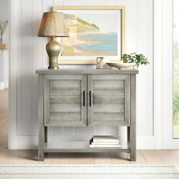 2 - Door Accent Cabinet Shutter Style Doors Console Table is as Convenient