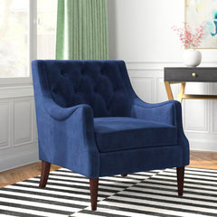 30'' Wide Tufted Armchair Distinctive Silhouette Recessed Arms a Button Tufted Back