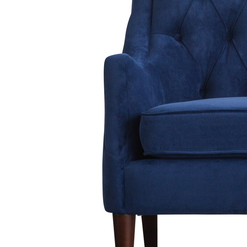 30'' Wide Tufted Armchair Distinctive Silhouette Recessed Arms a Button Tufted Back