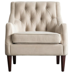 30'' Wide Tufted Armchair Solid and Engineered Wood Frame is Wrapped in Velvet Upholstery