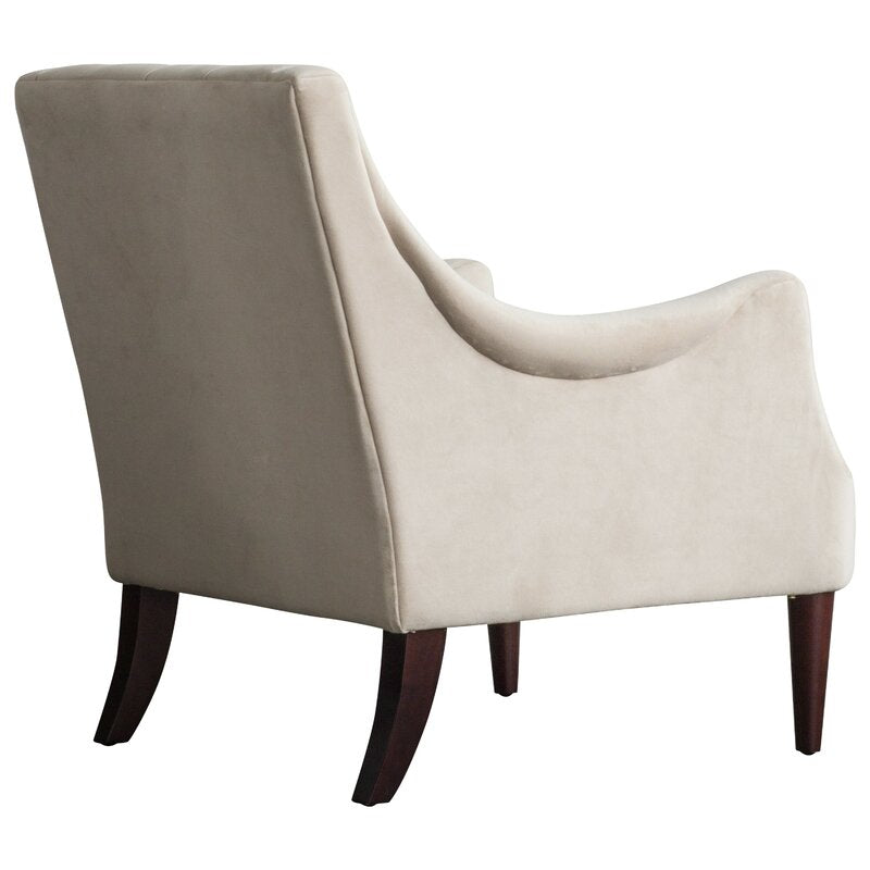 30'' Wide Tufted Armchair Solid and Engineered Wood Frame is Wrapped in Velvet Upholstery