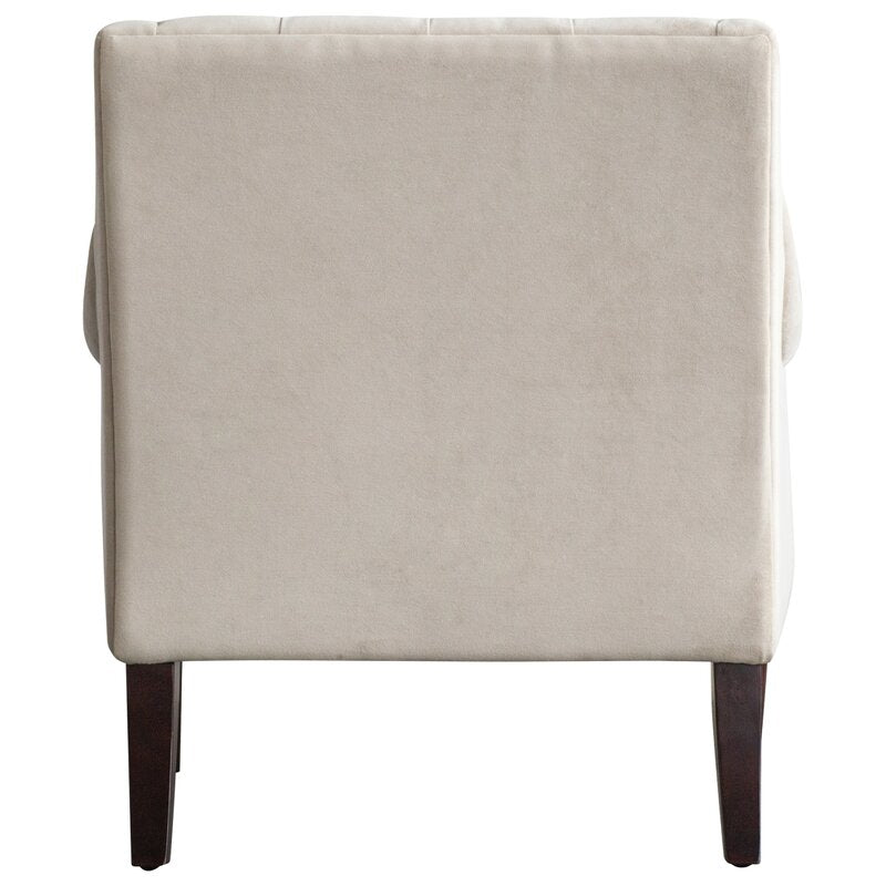 30'' Wide Tufted Armchair Solid and Engineered Wood Frame is Wrapped in Velvet Upholstery