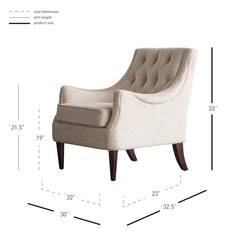 1 - Wide Tufted Armchair 30'' velvet upholstery for some glam style