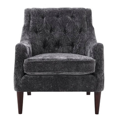 1 - Wide Tufted Armchair 30'' in Opus Gray upholstery for glam style