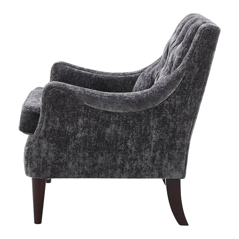 30'' Wide Tufted Armchair Solid and Engineered Wood Frame is Wrapped in Velvet Upholstery