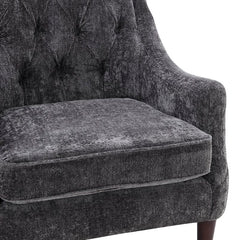 30'' Wide Tufted Armchair Solid and Engineered Wood Frame is Wrapped in Velvet Upholstery