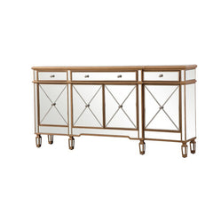 Gold Briel 72'' Wide 3 Drawer Rubberwood Sideboard