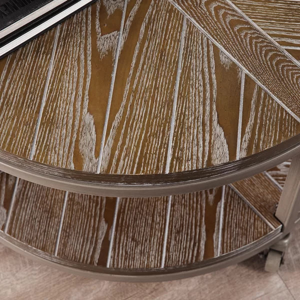 Burnt oak Brien Wheel Coffee Table with Storage