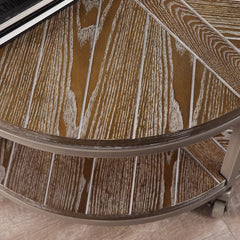 Burnt oak Brien Wheel Coffee Table with Storage