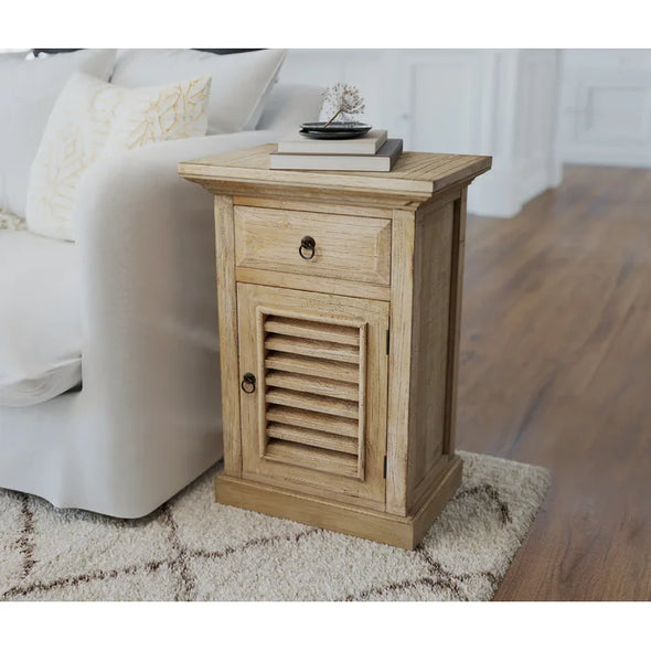 Brittany 29.5'' Tall Solid Wood Pedestal End Table with Storage
