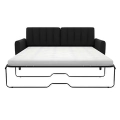Dark Gray Brittany 74.5'' Linen Square Arm Sofa Bed Indoor Design