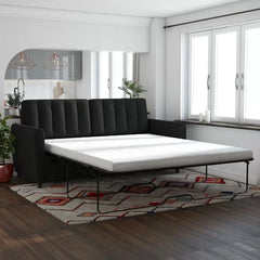Dark Gray Brittany 74.5'' Linen Square Arm Sofa Bed Indoor Design