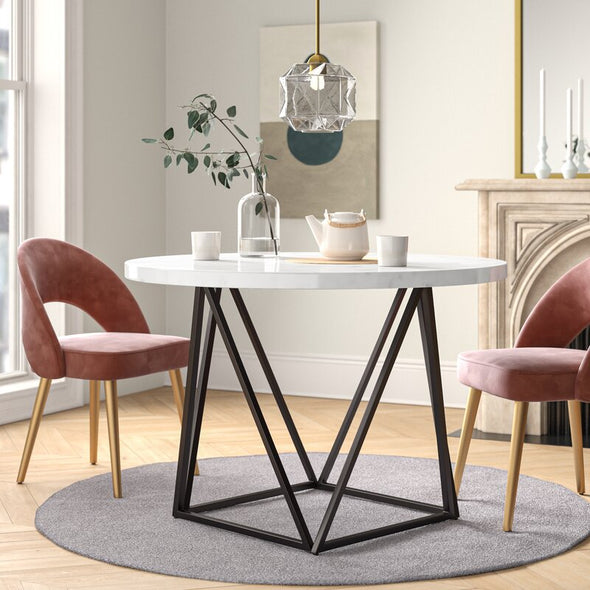 Brittingham 44'' Genuine Marble Iron Dining Table Beautiful and Durable