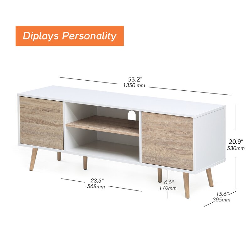 White TV Stand Perfect for A Sofa Table, Hallway Table, Entry Table, Cocktail Table, Media Stand, Storage Console Table