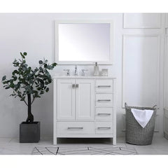 Broadview 32" Single Bathroom Vanity Set Base is Made from Solid