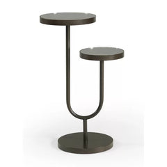 Brodhead Round Multi-Tiered Plant Stand Two-Tiered Scatter Table Made Of Mirror And Bronze Metal