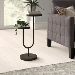 Brodhead Round Multi-Tiered Plant Stand Two-Tiered Scatter Table Made Of Mirror And Bronze Metal