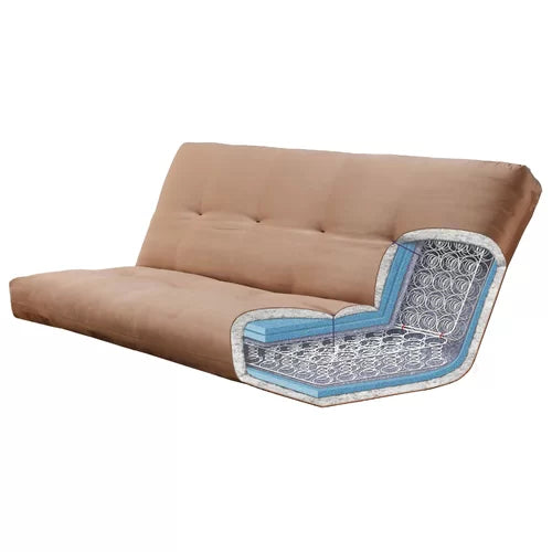 Brookhill Queen 87'' Wide Loose Back Futon And Mattress with Storage