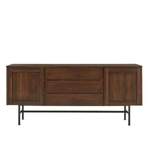 Brooksville 70.8'' Wide 3 Drawer Buffet Table Made from Engineered Wood in a Warm Brown Finish