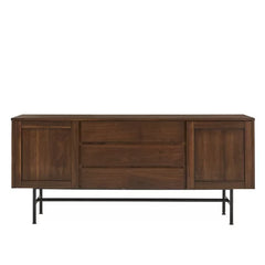 Brooksville 70.8'' Wide 3 Drawer Buffet Table Made from Engineered Wood in a Warm Brown Finish