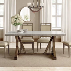 Brooksville 72'' Trestle Dining Table Made from Solid Pine Wood in a Natural Tone