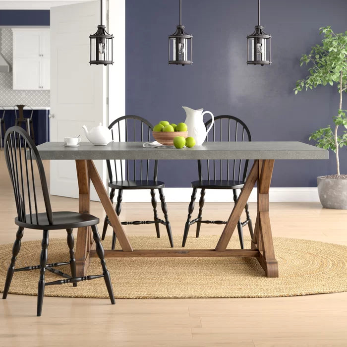 Brooksville 72'' Trestle Dining Table Made from Solid Pine Wood in a Natural Tone