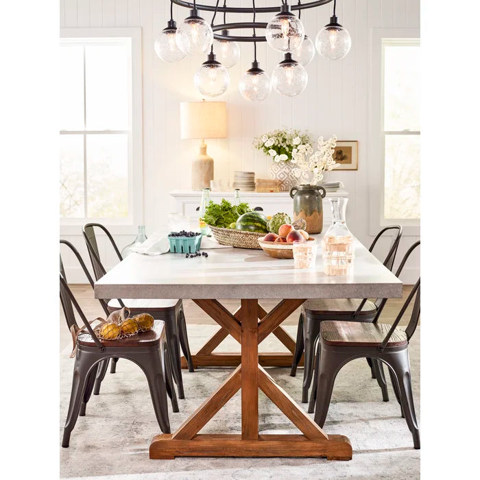 Brooksville 72'' Trestle Dining Table Made from Solid Pine Wood in a Natural Tone