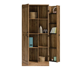 Rural Pine Brosnan 32.165'' Wide 10  Shelf Storage Cabinet Two Door Cabinet