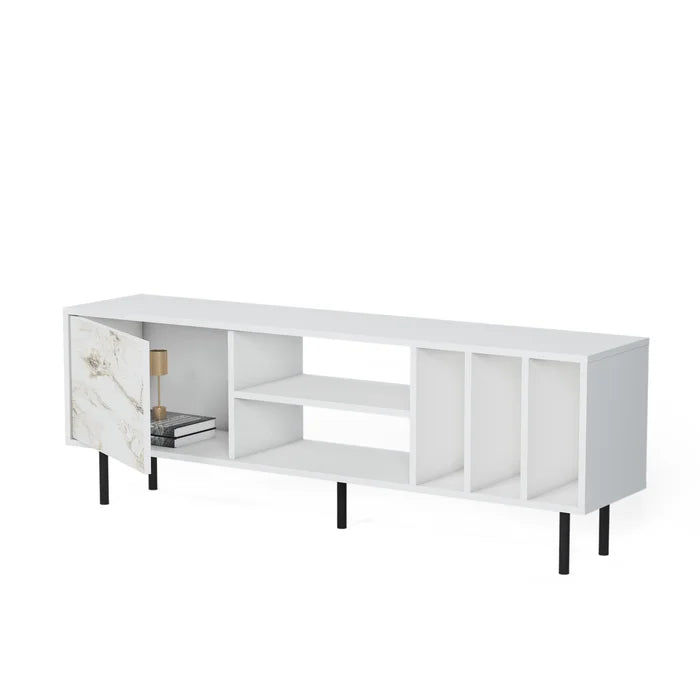 White Broxton TV Stand for TVs up to 75" with Cable Management