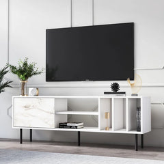 White Broxton TV Stand for TVs up to 75" with Cable Management